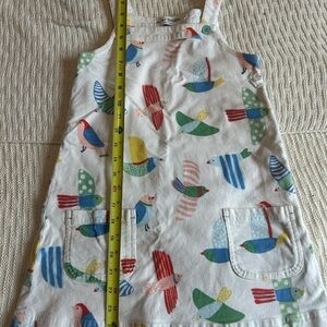 Mini Boden Multicolor Birds Corduroy Overall Dress